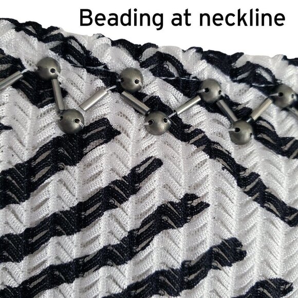 Alberto Makali Dolman Sleeve Bateau Beaded Neckline Pleated Geometric print XL - Picture 9 of 15